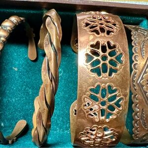 Vintage Copper Cuff Bracelets Lot of